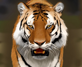 Картинка рисованное животные +тигры тигр art морда
