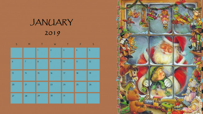 Обои картинки фото календари, праздники,  салюты, мальчик, игрушка, окно, дед, мороз