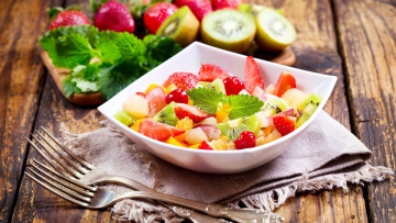 Картинка еда фрукты +ягоды фруктовый салат