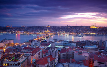 обоя города, стамбул , турция, панорама