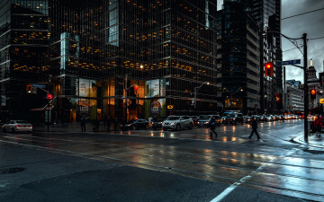 Картинка города торонто+ канада вечер улица