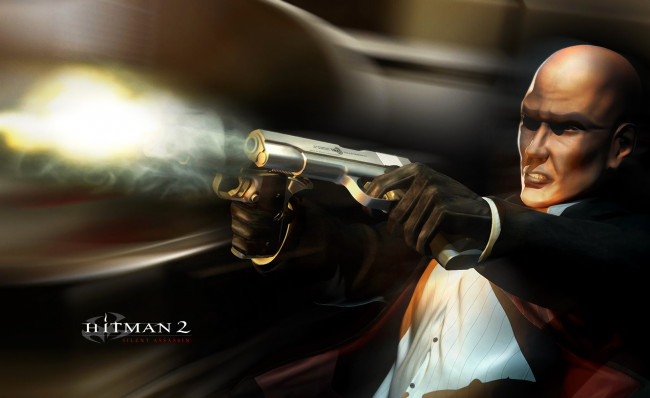Обои картинки фото видео игры, hitman 2,  silent assassin, киллер, пистолеты, стрельба