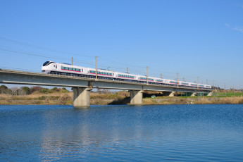Картинка техника поезда река мост