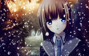Картинка аниме merry chrismas winter девушка