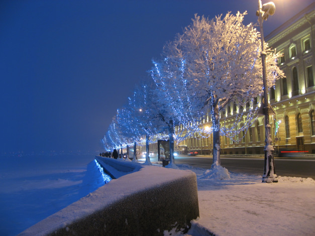 Обои картинки фото города, санкт, петербург, петергоф, россия, снег, зима