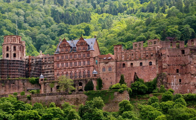Обои картинки фото замок, heidelberg, германия, города, гейдельберг
