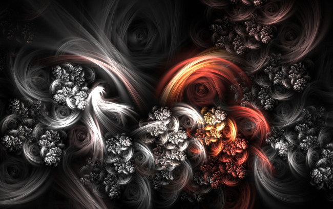 Обои картинки фото 3д, графика, fractal, фракталы, белый, красный, узоры