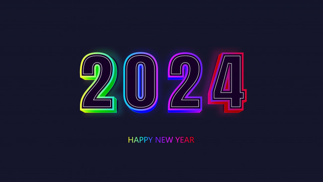 Обои картинки фото праздничные, - разное , новый год, c, 2024, новым, годом, неоновый, фон
