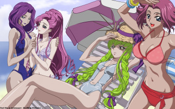 Картинка аниме code geass girls green hairs