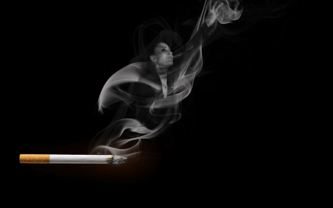 Обои картинки фото разное, компьютерный, дизайн, девушка, сигарета, дым