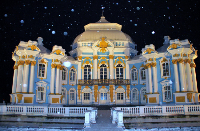 Обои картинки фото пушкин , царское село,  павильон эрмитаж, города, санкт-петербург,  петергоф , россия, пушкин, царское, село, павильон, эрмитаж, ночь, огни