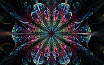 Картинка 3д+графика фракталы+ fractal цветок симметрия