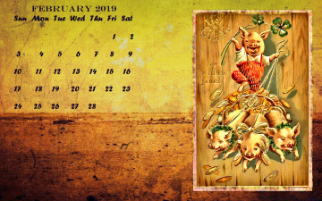 Картинка календари праздники +салюты монета свинья поросенок