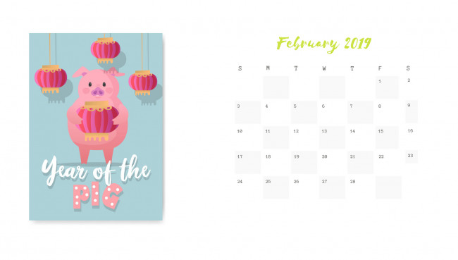 Обои картинки фото календари, праздники,  салюты, поросенок, свинья