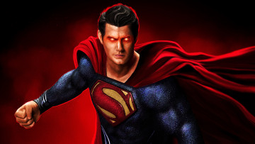 Картинка рисованное комиксы сила огненный взгляд герой плащ супермен персонаж комиксов superman кал-эл кулак криптонец мощь