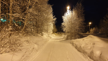 Картинка зимний+вечер природа зима ночь вечер закат