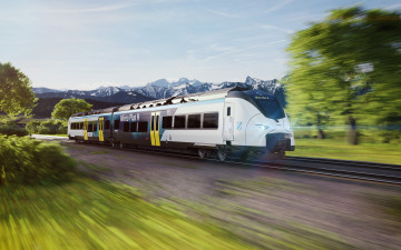 Картинка техника поезда сименс поезд на водородном топливе бавария bavaria hydrogen train germany siemens augsburg - fussen