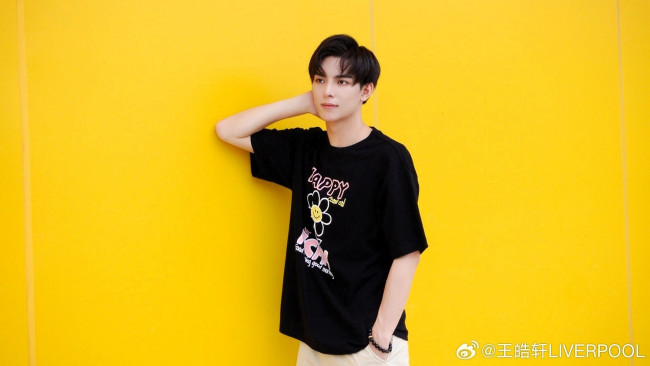 Обои картинки фото мужчины, wang hao xuan, актер, футболка, стена
