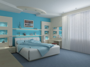 Картинка 3д графика realism реализм картина кровать комната