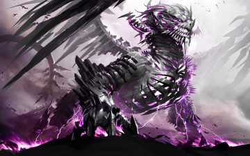 Картинка фэнтези драконы дракон скелет монстр