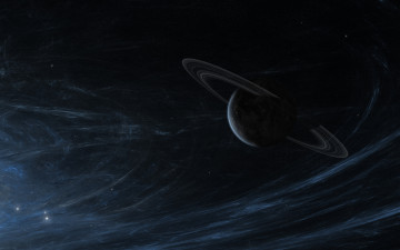 Картинка космос арт пространство бесконечность планета кольца звезды