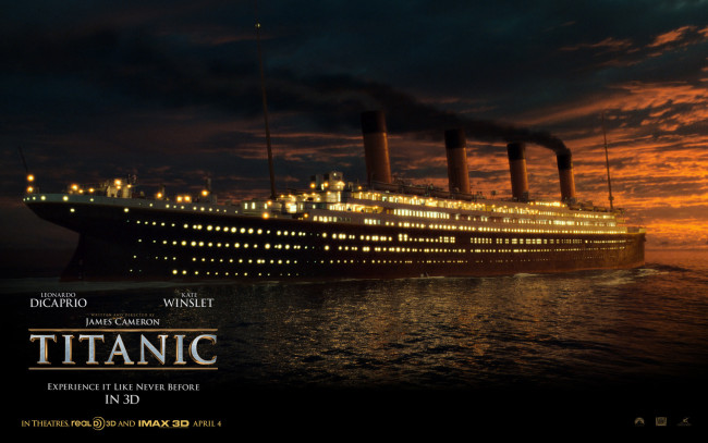 Обои картинки фото titanic, кино, фильмы, титаник, корабль, ночь