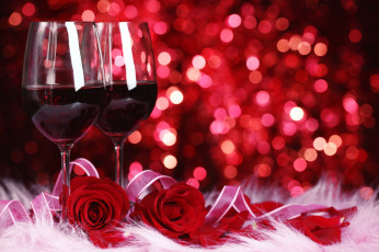 Картинка еда напитки +вино красное вино бокалы роза цветок красный