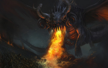 Картинка фэнтези драконы битва сражение войско дракон