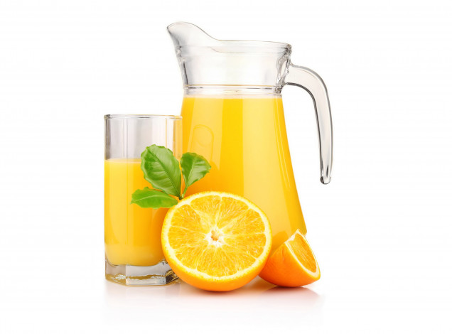 Обои картинки фото еда, напитки,  сок, сок, кувшин, стакан, апельсин