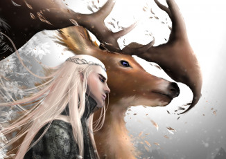 Картинка рисованное кино олень рога мужчина thranduil the hobbit   neptunesteven
