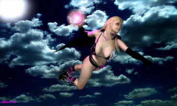 Картинка 3д+графика фантазия+ fantasy фон взгляд девушка полет магия сфера облака