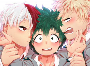 Картинка аниме boku+no+hero+academia zanyash boku no hero academia todoroki shouto bakugou katsuki midoriya izuku