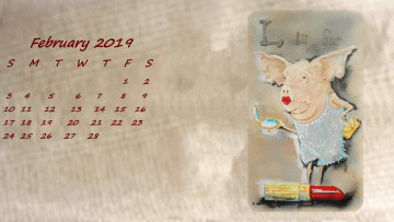 Картинка календари рисованные +векторная+графика поросенок свинья помада