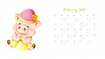 Картинка календари рисованные +векторная+графика свинья шляпа поросенок