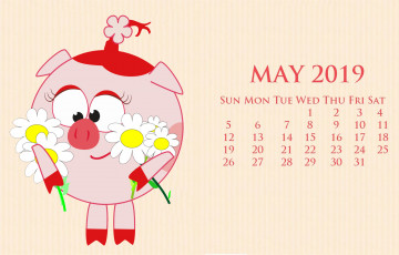 Картинка календари кино +мультфильмы цветы поросенок свинья