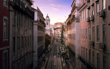 обоя города, лиссабон , португалия, улочка, узкая