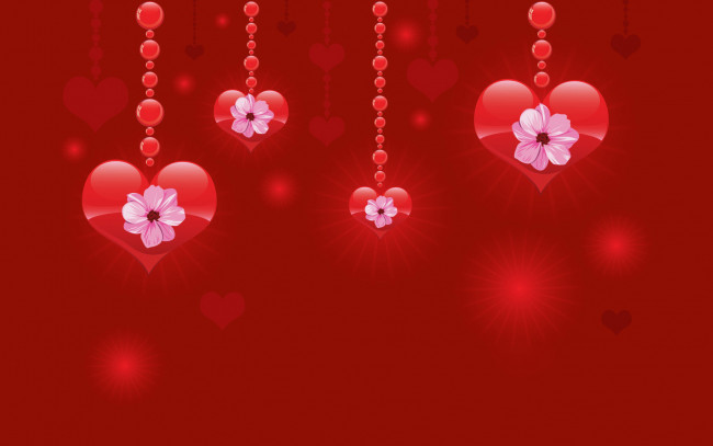Обои картинки фото векторная графика, сердечки , hearts, подвески, сердечки