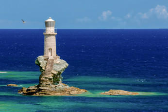 обоя tourliti lighthouse, greece, природа, маяки, tourliti, lighthouse