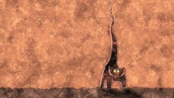 Картинка рисованное vladstudio кот скелетик