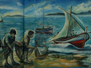 Картинка разное граффити рыбак