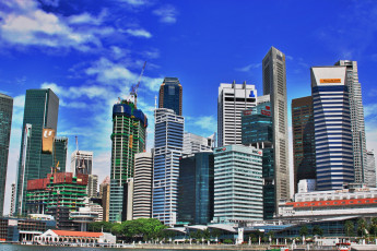обоя города, сингапур, небоскрёбы