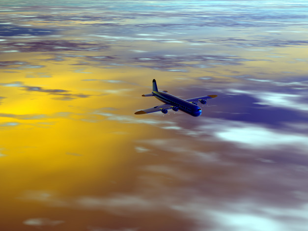 Обои картинки фото авиация, 3д, рисованые, graphic, полет