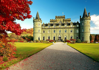 обоя inveraray castle,  scotland, города, - дворцы,  замки,  крепости, замок, инверари, осень