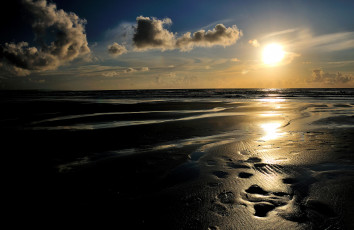 Картинка природа восходы закаты океан пляж горизонт солнце