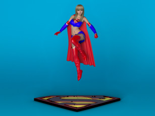 Картинка 3д+графика фантазия+ fantasy девушка взгляд фон супермен полет