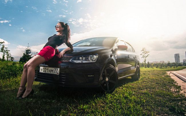 Обои картинки фото автомобили, -авто с девушками, olesya, polo