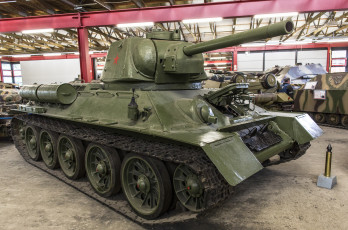 Картинка t-34+76 техника военная+техника вооружение музей