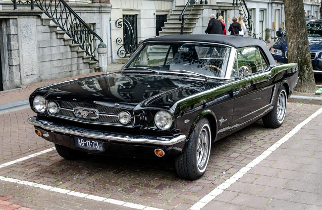 Обои картинки фото ford mustang convertible 1965, автомобили, выставки и уличные фото, история, ретро, автошоу, выставка