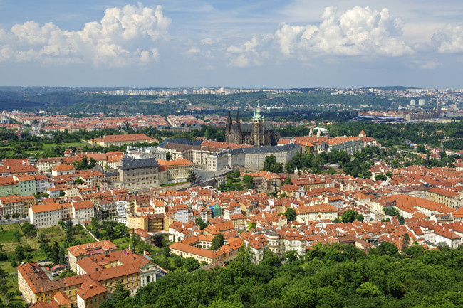 Обои картинки фото города, прага , Чехия, панорама