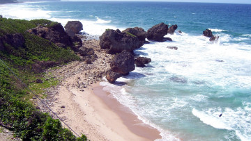 Картинка природа побережье скалы пляж море